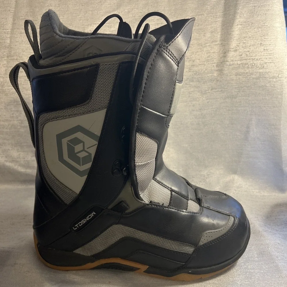 LTD Mens Black & Grey Snowboard Boots (Size 10)